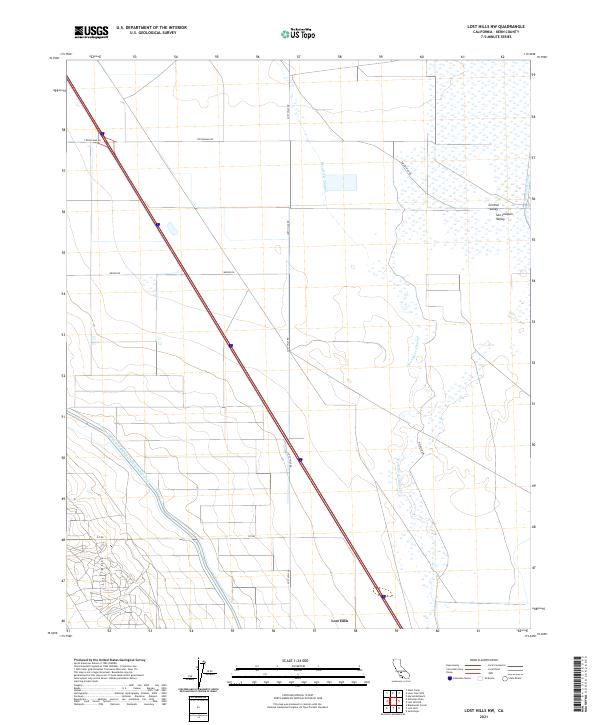 US Topo 7.5-minute map for Lost Hills NW CA