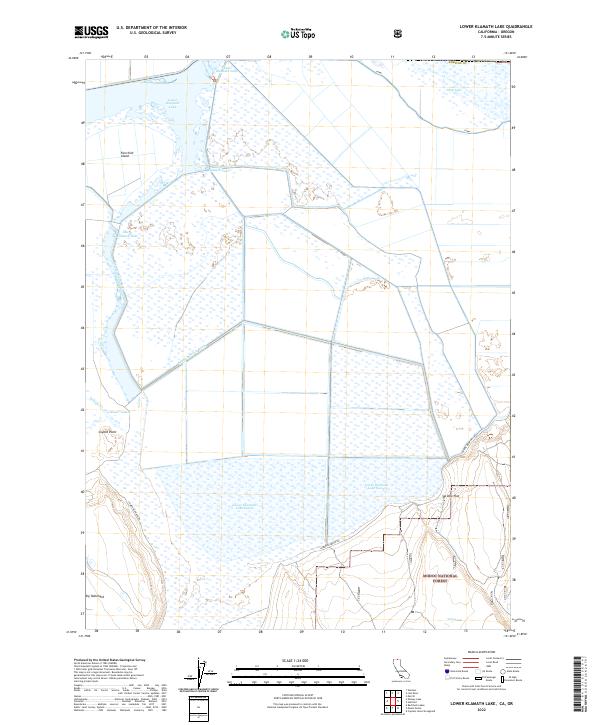 US Topo 7.5-minute map for Lower Klamath Lake CAOR