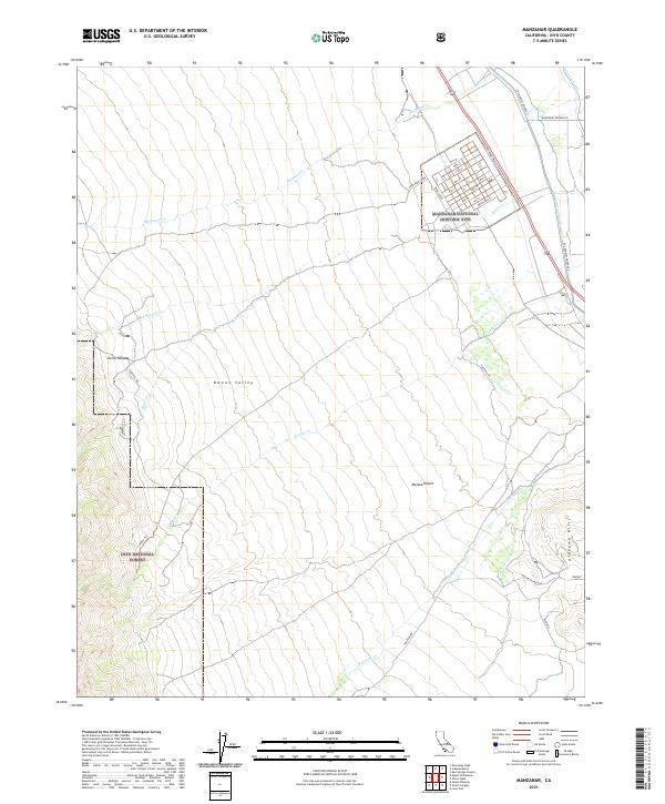 US Topo 7.5-minute map for Manzanar CA