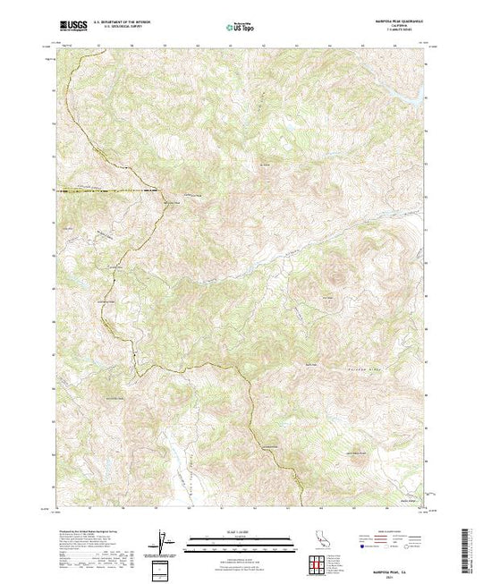 US Topo 7.5-minute map for Mariposa Peak CA – American Map Store