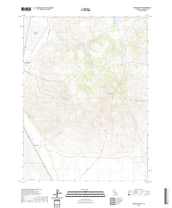 US Topo 7.5-minute map for McDonald Peak CA