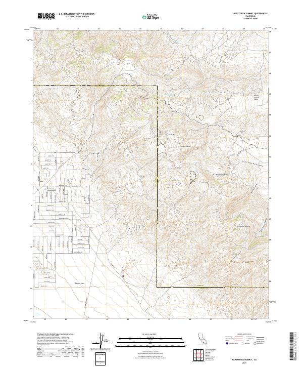 US Topo 7.5-minute map for McKittrick Summit CA