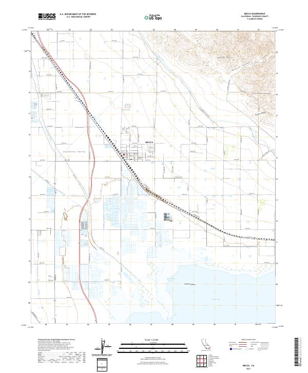 US Topo 7.5-minute map for Mecca CA