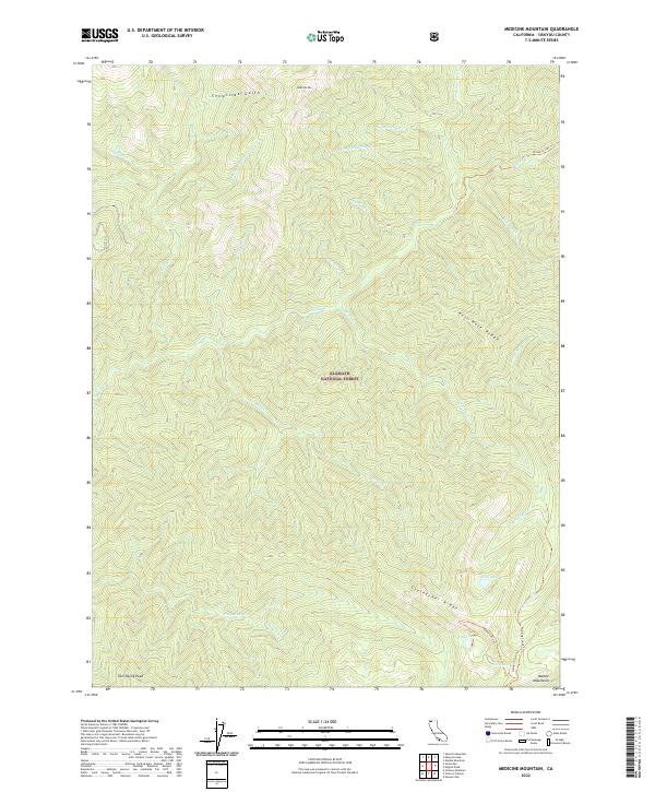 US Topo 7.5-minute map for Medicine Mountain CA