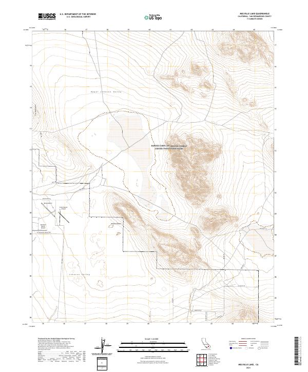 US Topo 7.5-minute map for Melville Lake CA