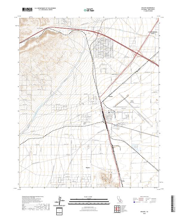 US Topo 7.5-minute map for Mojave CA