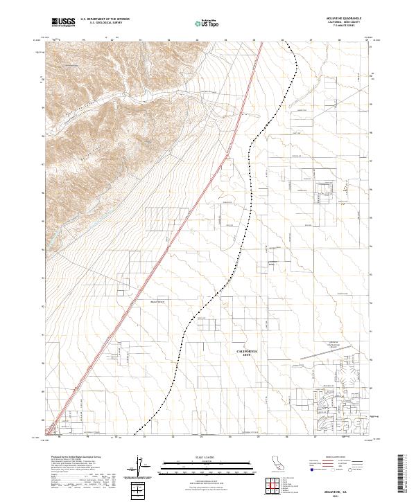 US Topo 7.5-minute map for Mojave NE CA