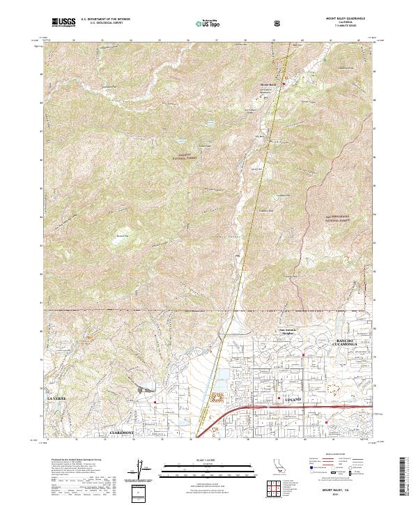 US Topo 7.5-minute map for Mount Baldy CA
