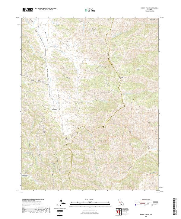 US Topo 7.5-minute map for Mount Stakes CA