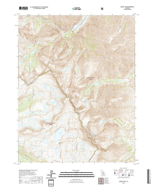 US Topo 7.5-minute map for Mount Tom CA – American Map Store
