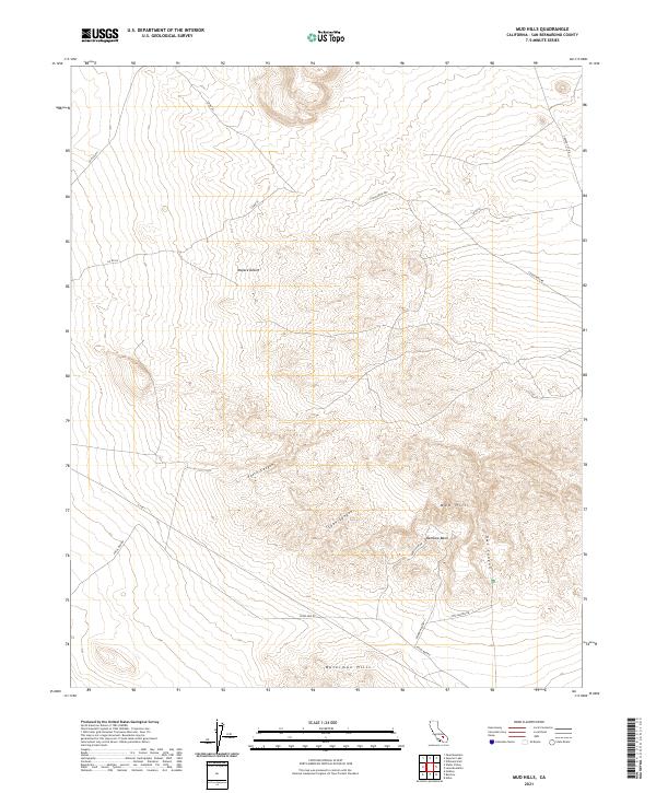 US Topo 7.5-minute map for Mud Hills CA