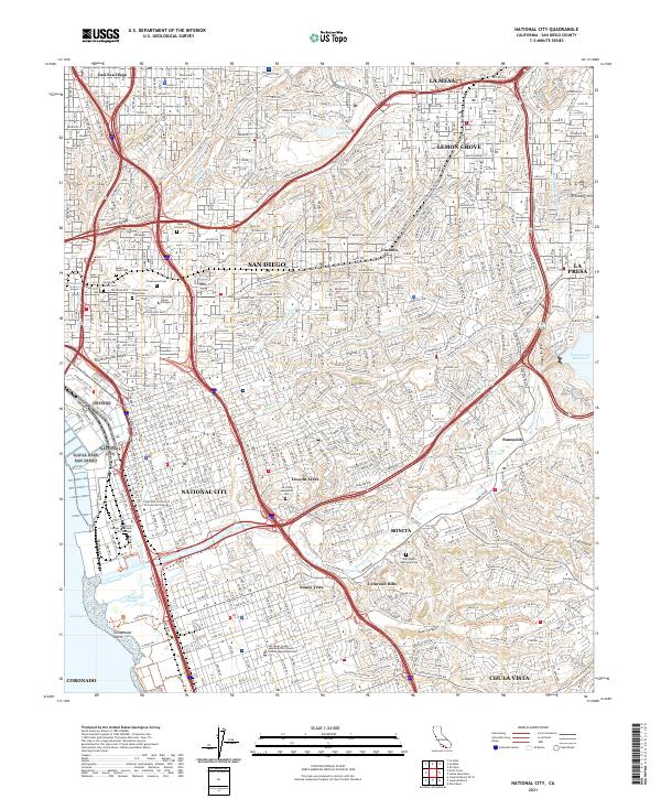 US Topo 7.5-minute map for National City CA