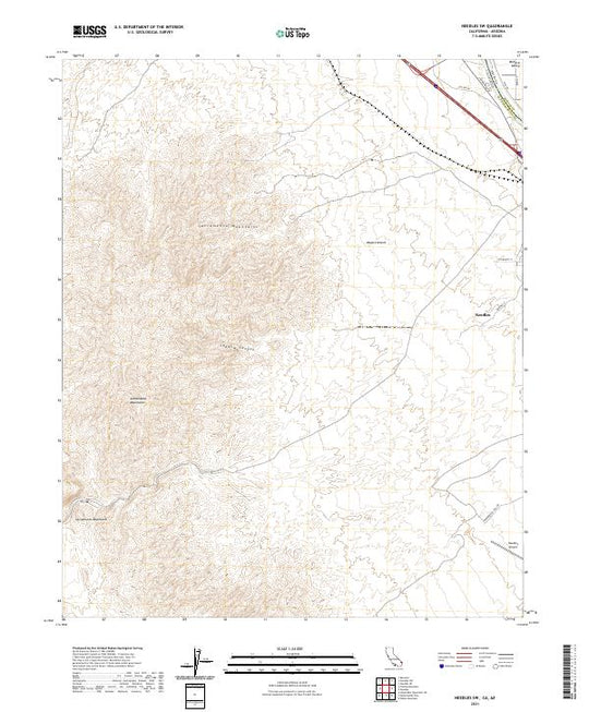 US Topo 7.5-minute map for Needles SW CAAZ – American Map Store