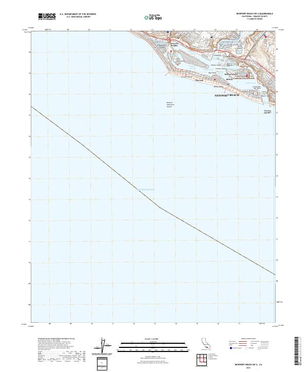 US Topo 7.5-minute map for Newport Beach OE S CA