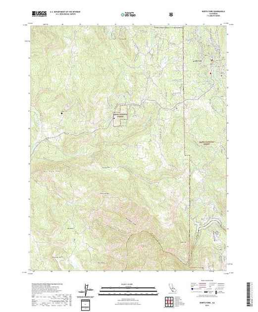 North For Map US Topo 7.5-minute map for North Fork CA – American Map Store