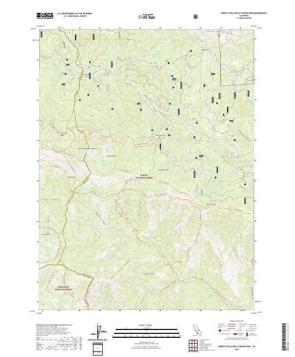 US Topo 7.5-minute map for North Yolla Bolly Mountains CA