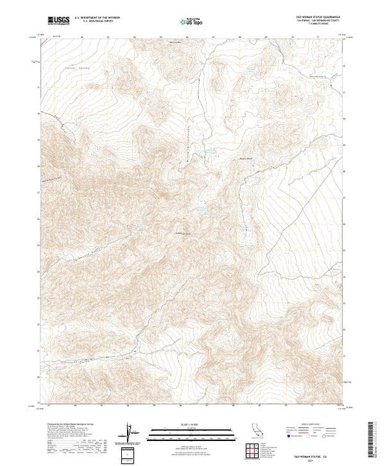 Topographic Map Woman US Topo 7.5-minute map for Old Woman Statue CA – American Map Store