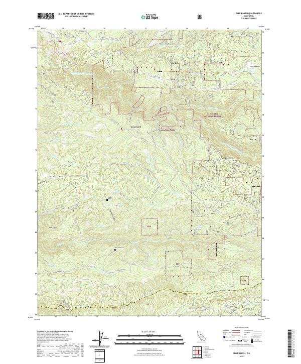Omo Ranch US Topo 7.5-minute map for Omo Ranch CA – American Map Store