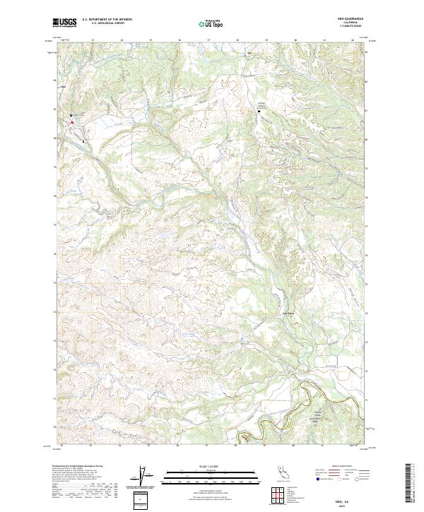 US Topo 7.5-minute map for Ono CA
