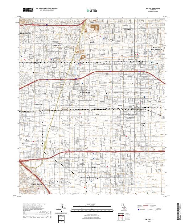 US Topo 7.5-minute map for Ontario CA