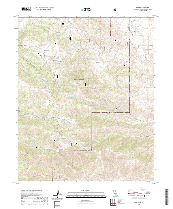 US Topo 7.5-minute map for Onyx Peak CA