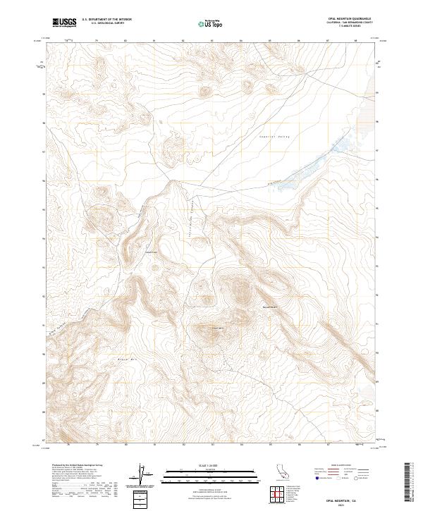 US Topo 7.5-minute map for Opal Mountain CA