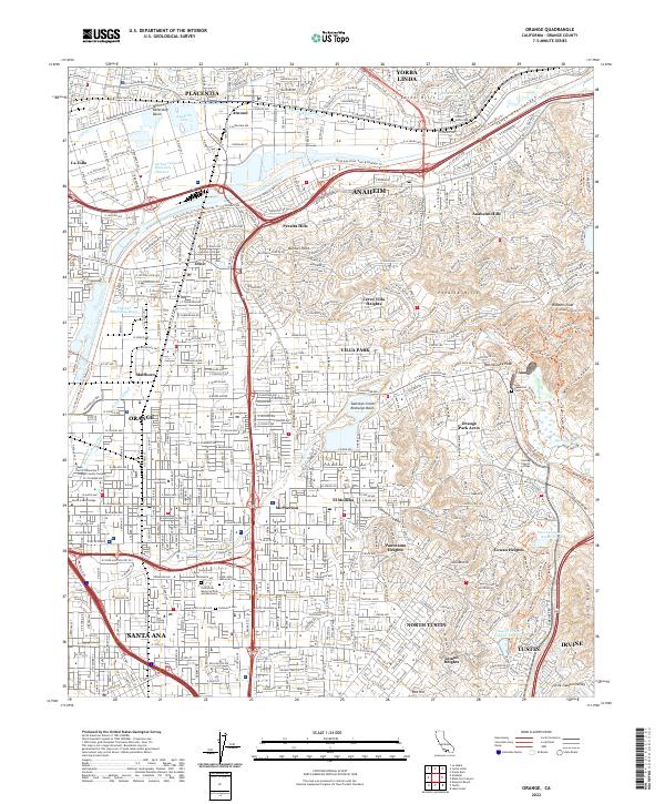 US Topo 7.5-minute map for Orange CA