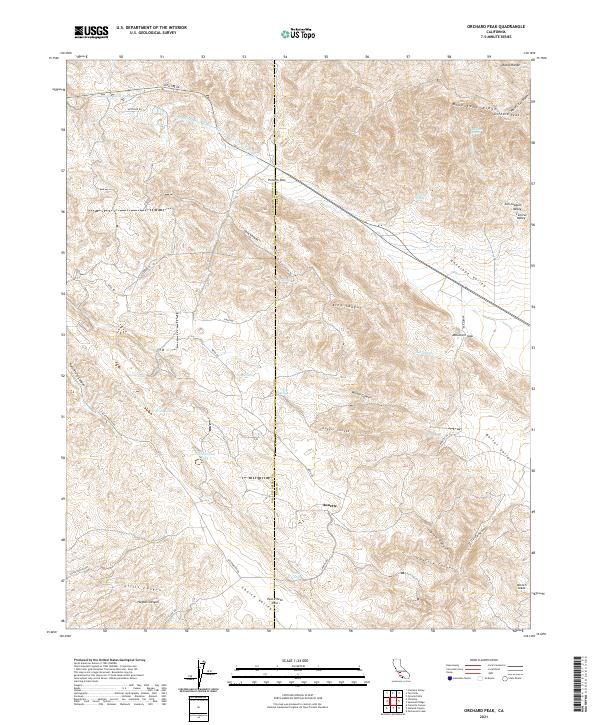 US Topo 7.5-minute map for Orchard Peak CA