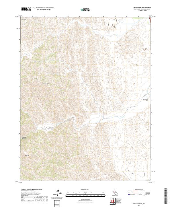 US Topo 7.5-minute map for Orestimba Peak CA