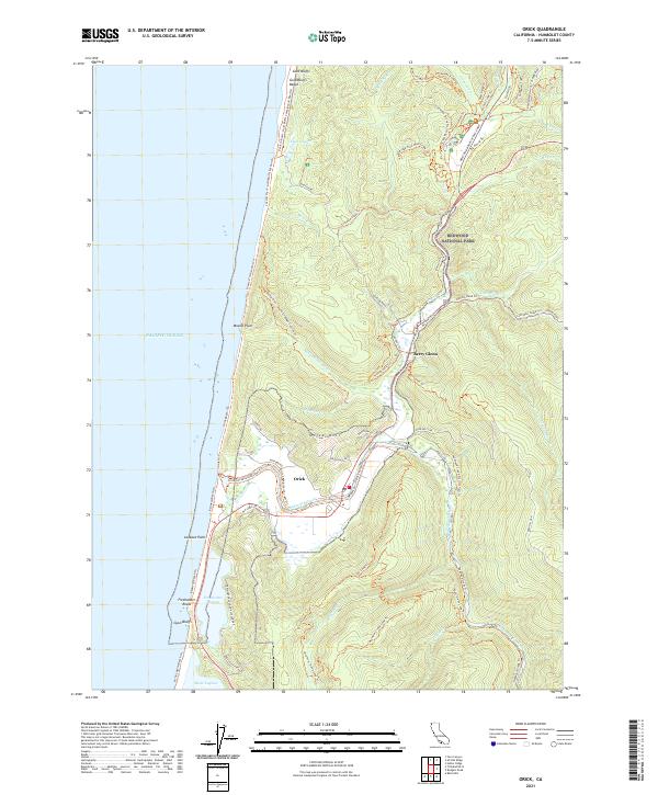US Topo 7.5-minute map for Orick CA