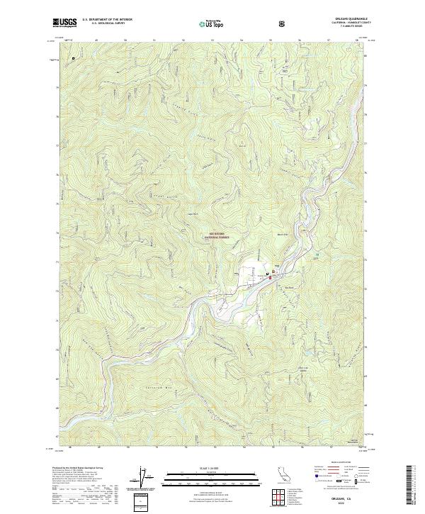 US Topo 7.5-minute map for Orleans CA