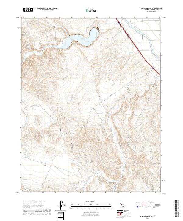 US Topo 7.5-minute map for Ortigalita Peak NW CA