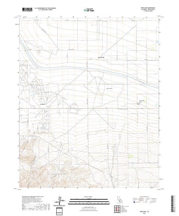 US Topo 7.5-minute map for Pentland CA