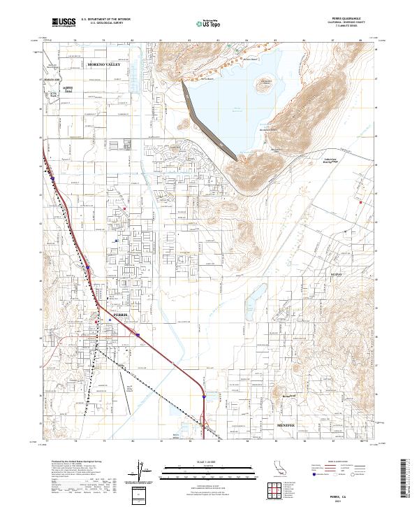 US Topo 7.5-minute map for Perris CA