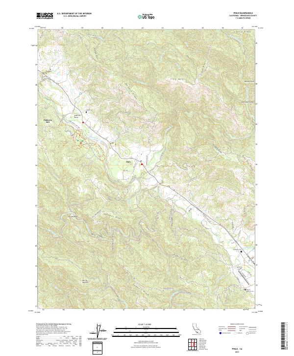 US Topo 7.5-minute map for Philo CA