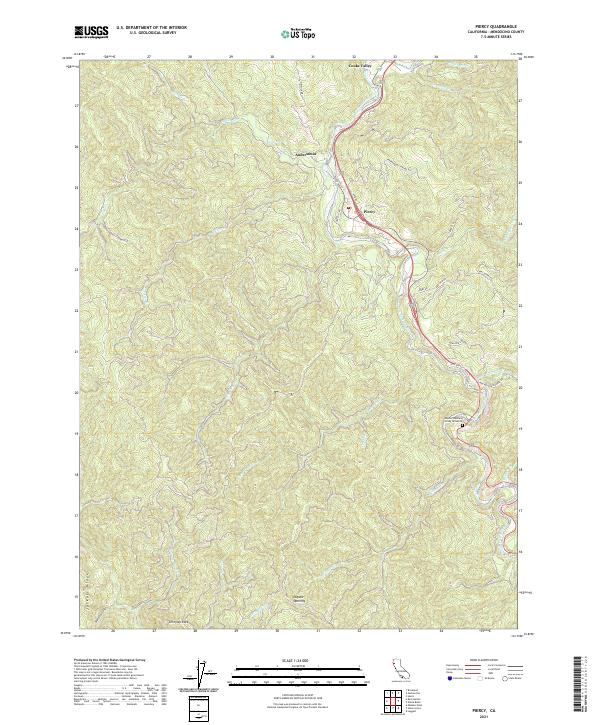US Topo 7.5-minute map for Piercy CA