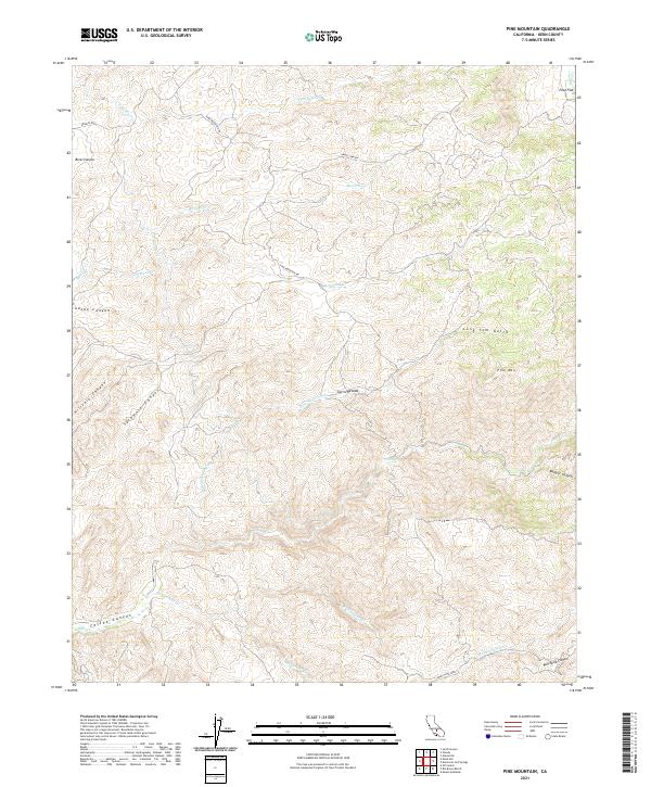 US Topo 7.5-minute map for Pine Mountain CA