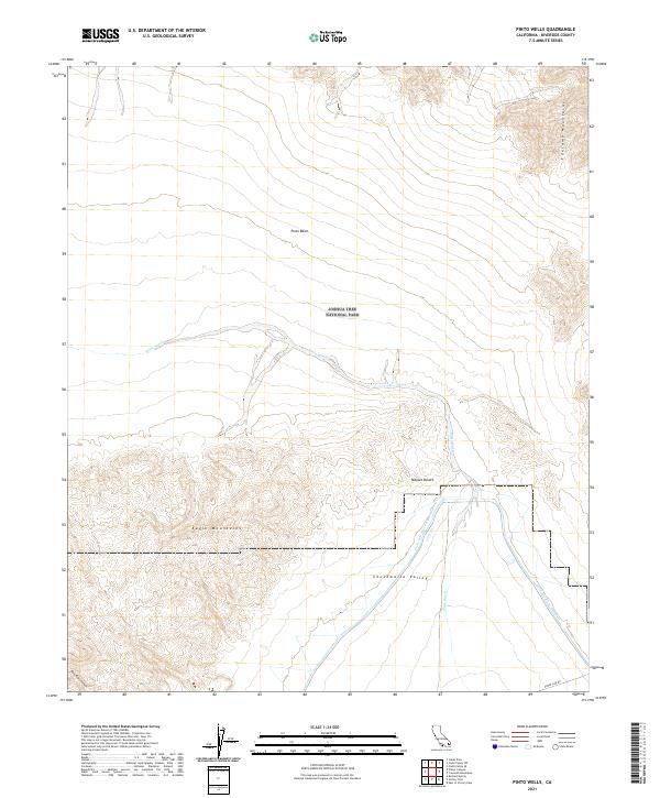 US Topo 7.5-minute map for Pinto Wells CA