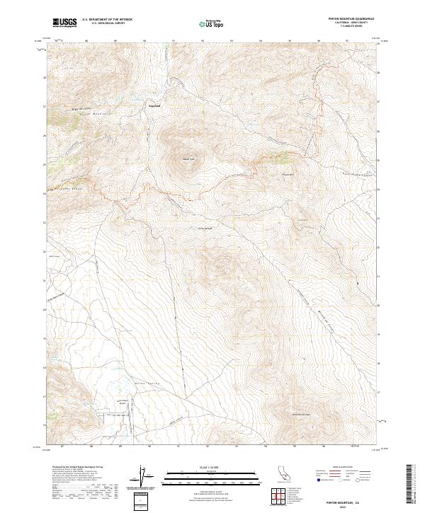 US Topo 7.5-minute map for Pinyon Mountain CA