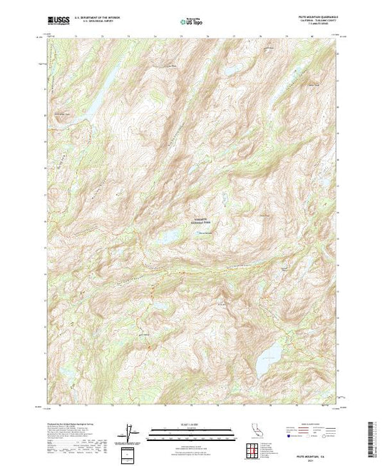US Topo 7.5-minute map for Piute Mountain CA – American Map Store