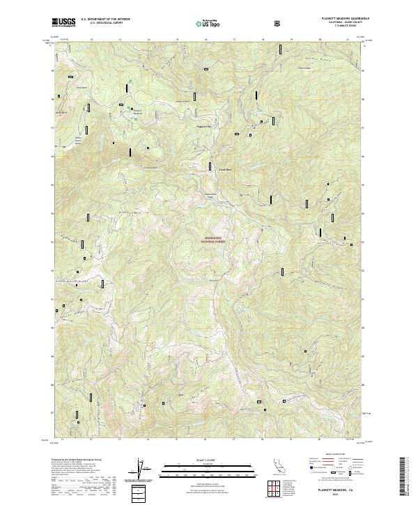 US Topo 7.5-minute map for Plaskett Meadows CA