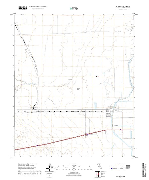 US Topo 7.5-minute map for Plaster City CA