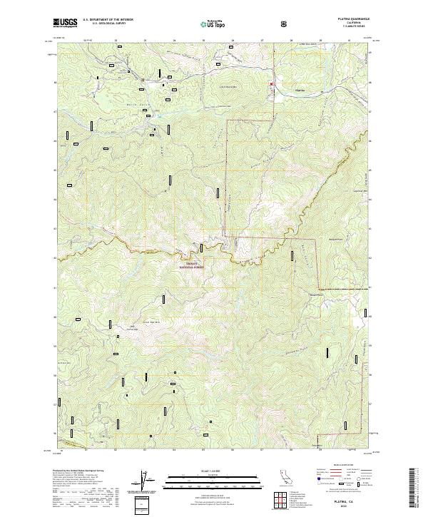 US Topo 7.5-minute map for Platina CA