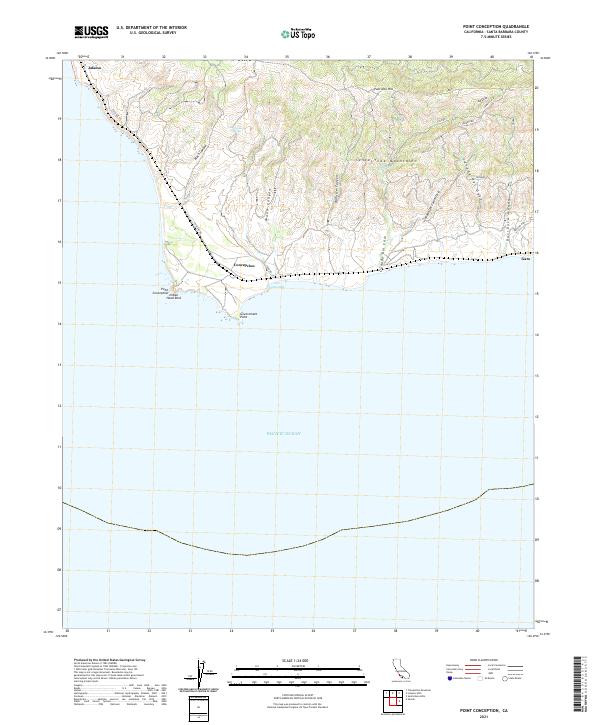 US Topo 7.5-minute map for Point Conception CA – American Map Store