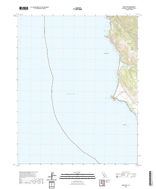 US Topo 7.5-minute map for Point Sur CA