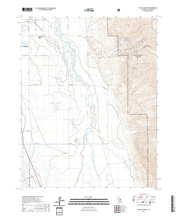US Topo 7.5-minute map for Poleta Canyon CA