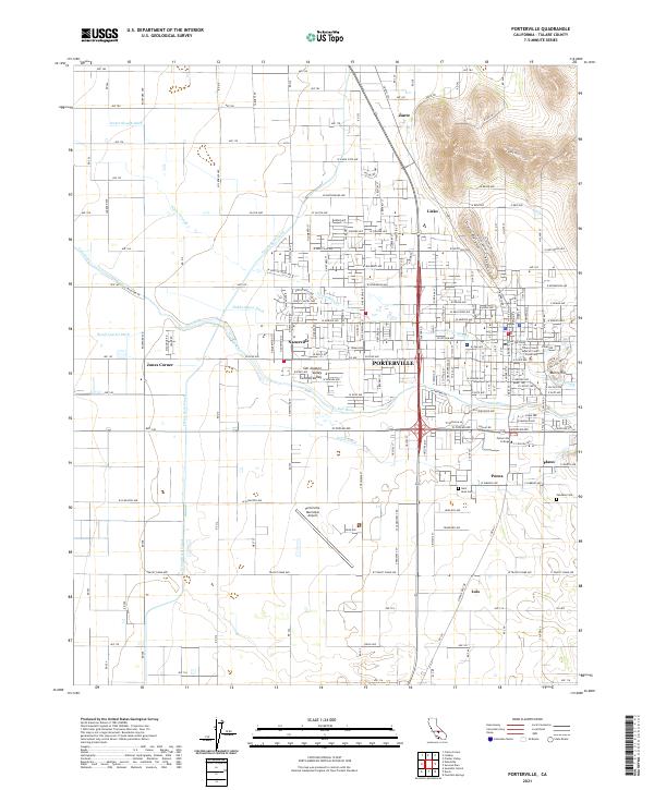US Topo 7.5-minute map for Porterville CA