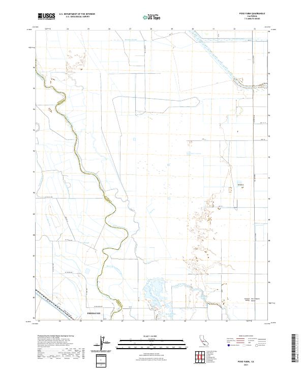 US Topo 7.5-minute map for Poso Farm CA