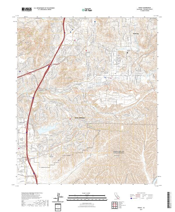 US Topo 7.5-minute map for Poway CA
