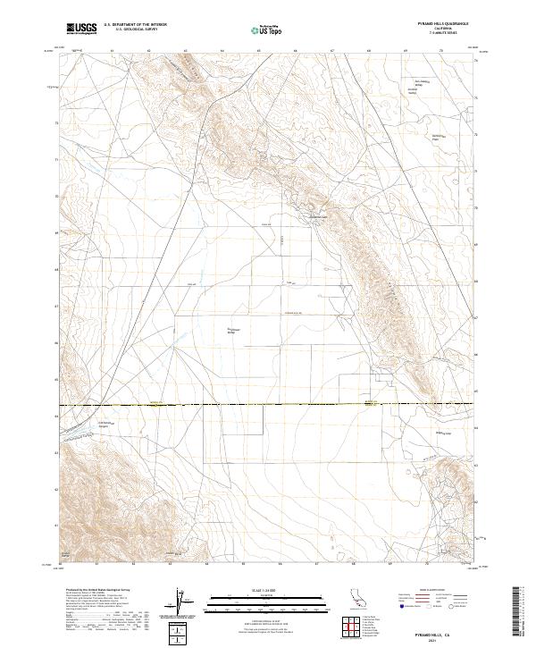 US Topo 7.5-minute map for Pyramid Hills CA